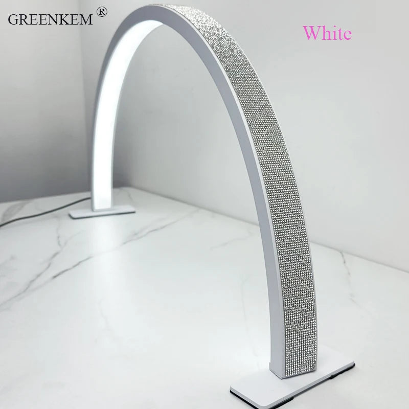Free Logo Print Wholesale LED Nail Lamp Half-Moon Table Light Rhinestone Pink White Nail Salon Desk Lamp 40W Half Moon Nail Lamp