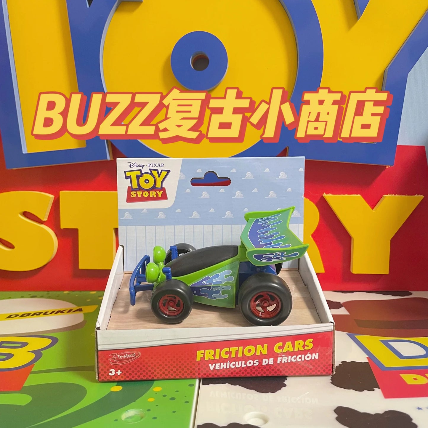 13cm Disney Pixar Toy Story Inertial Woody Buzz Pull Back Car Simulation Doll Children's Interest Training Development Toys