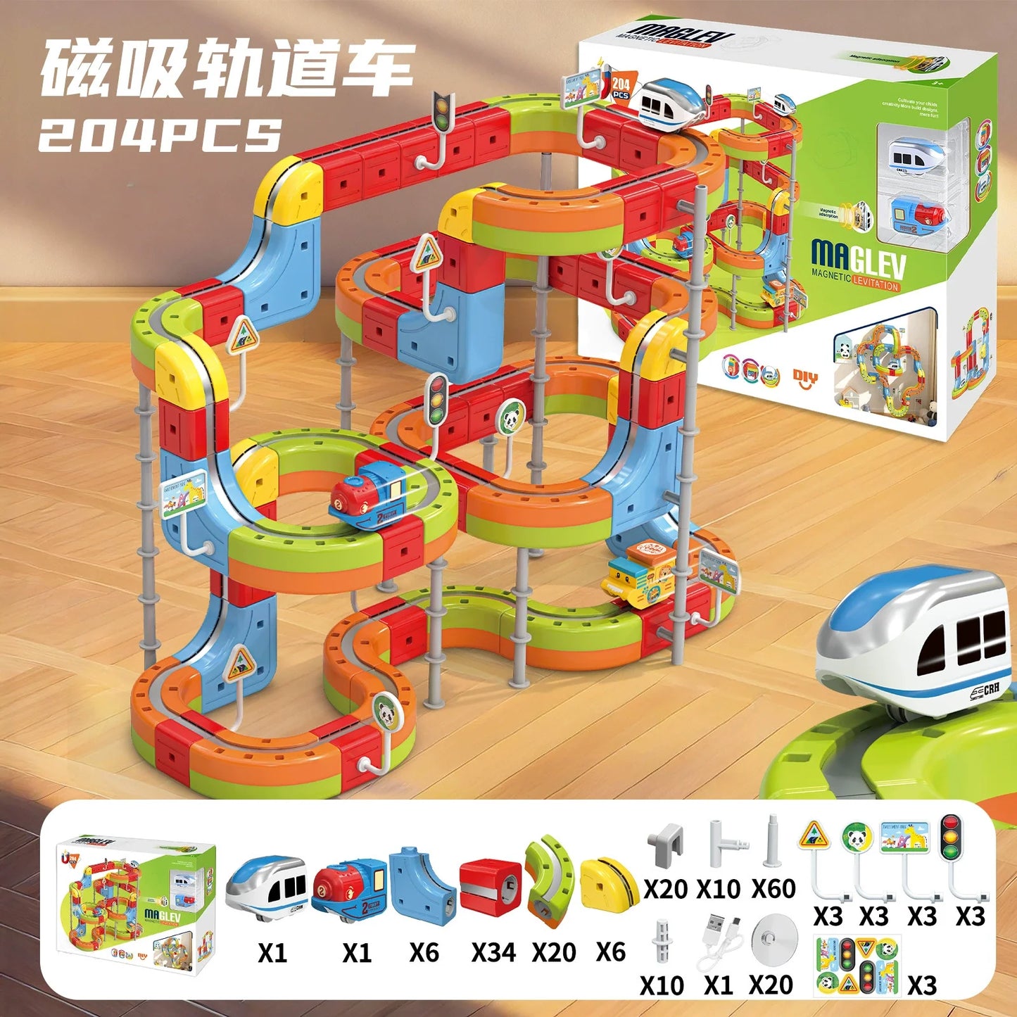 Sell Well Children'S Anti-Gravity Magnetic Attraction Track Train Changeable Magnetic Magic Rail Car Electric Train Toy