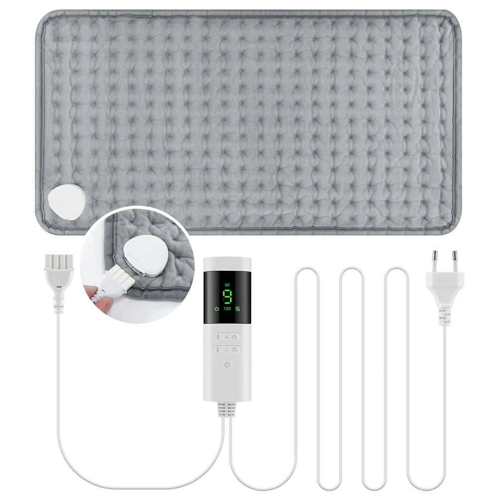 30*60cm Electric Heating Pads for Back Neck Shoulder Home Office Washable Winter Warm Blanket 4 Timer 9 Temperature Control