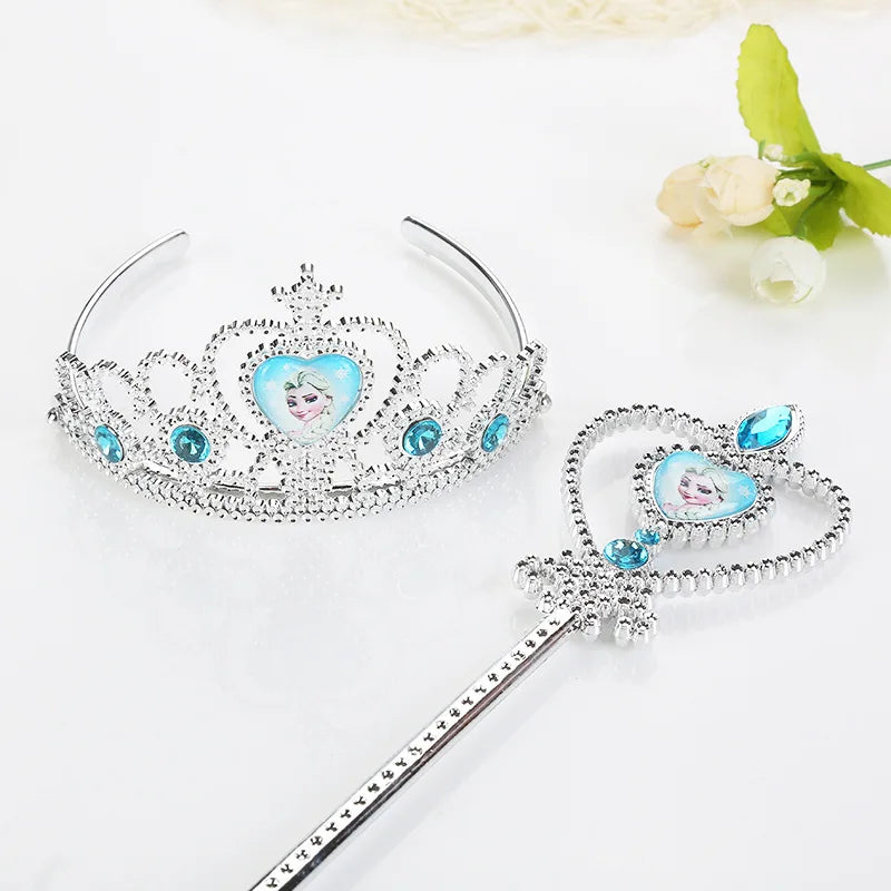 Disney Frozen Elsa Snowflake Wand with Sound Glowing Anime Cosplay Props Light Up kids Toy Elsa Girls Princess Christmas Gifts