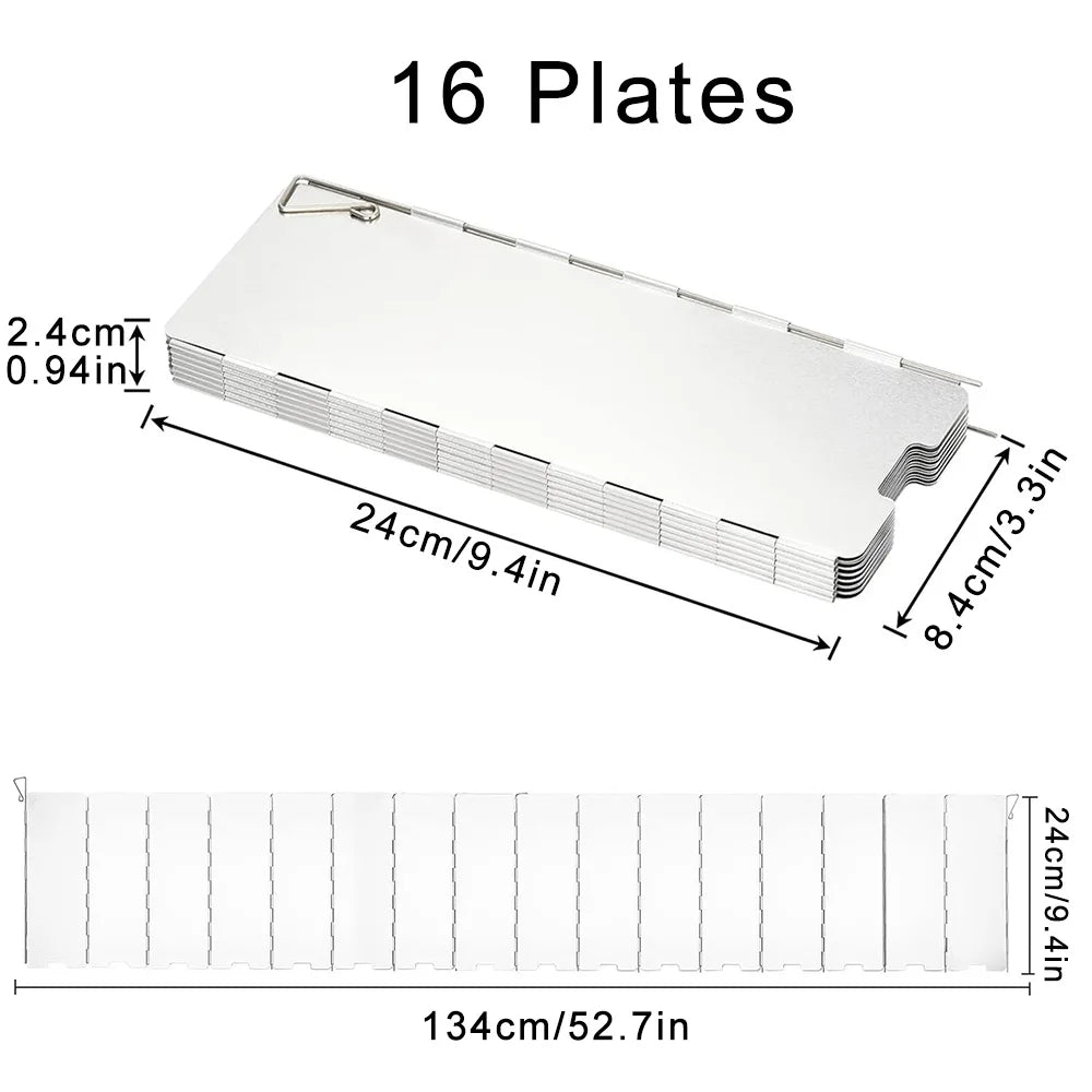8/9/10/12/14/16 Plates Folding Camping Stove Windshield Gas Stove Wind Shield Lightweight Outdoor Picnic Cooker Wind Screen