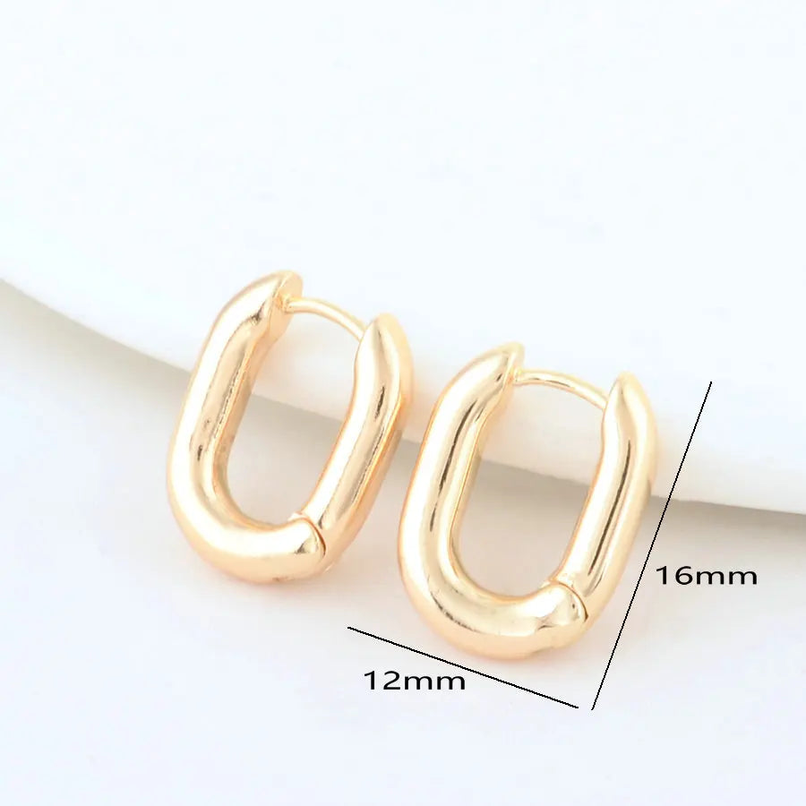 4PCS 16MM 18MM 20MM 14K Gold Color Brass Oval Earrings Hoops High Quality Jewelry Making Supplies Diy Findings Accessories