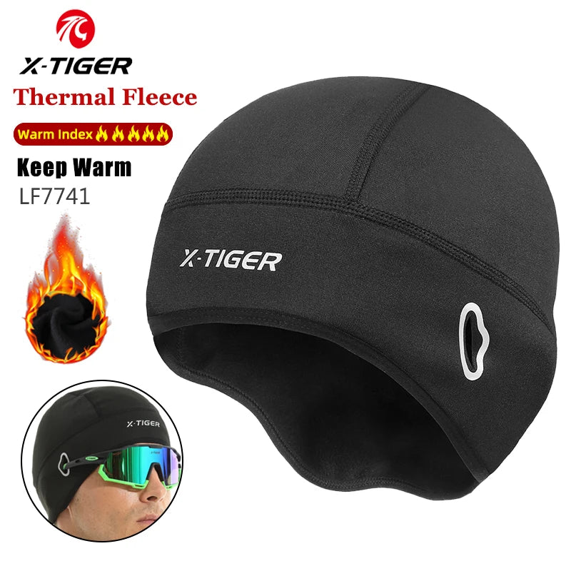 X-TIGER Winter Cycling Cap Windproof Thermal Ski Cap Running Skiing Motocycle Riding Hat Men Women MTB Bike Cycling Headwear