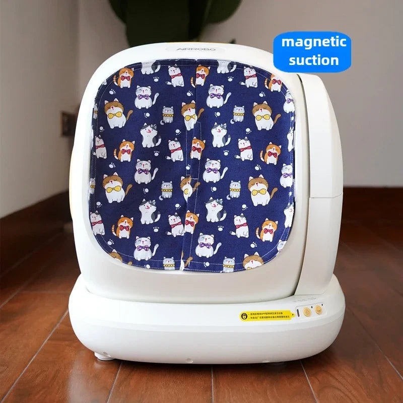 Cotton and Linen Dust-proof Door Curtain with Dual Magnetic Suction Suitable for Air Radish C20 Cat Litter Box Cat Accessories
