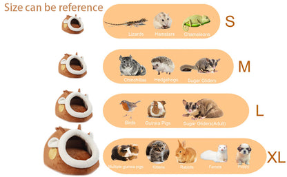 Guinea Pig Bed Hamster Soft Hideout House Small Pet Animals Warm Nest Cage for Bunny Rabbit Sugar Glider Chinchilla Hedgehog