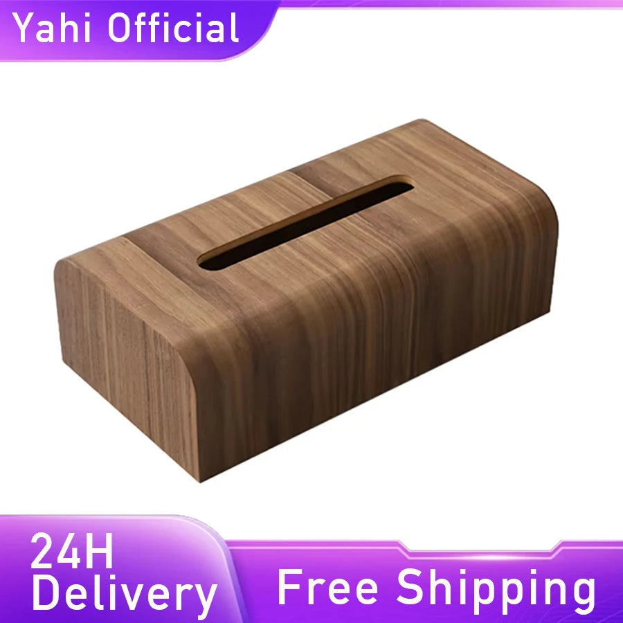 Classic Tissue Box for Living Room, Walnut Wood, Paper Box, Table Desktop Storage, Luxury Wooden Tissue Case, Home Ornament