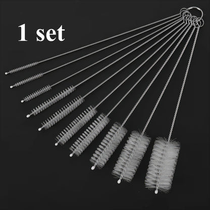 1 Set (10 Pieces) of Straw Cleaning Brush, Reusable Kitchen Tool, Straw Brush, Suitable for Glassware and Metal Straws