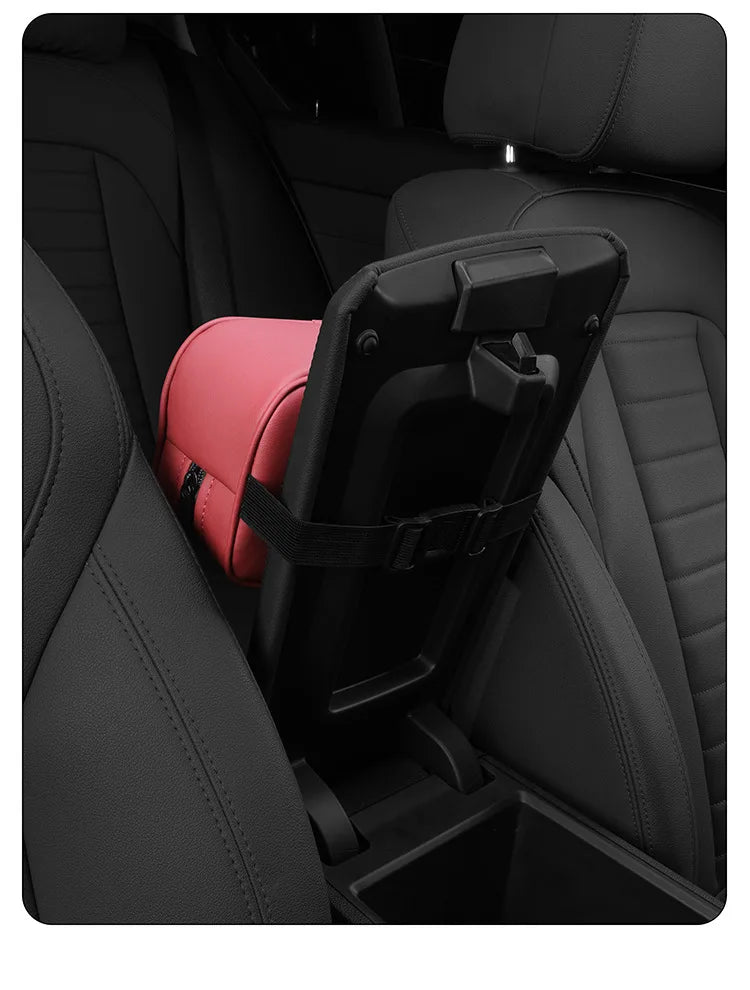 Car Tissue Box Holder Nappa  Leather Car Center Console Armrest Napkin Box Sun Visor Backseat Tissue Case with Fix Strap