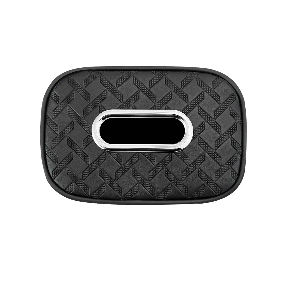 Car Tissue Box Holder Nappa  Leather Car Center Console Armrest Napkin Box Sun Visor Backseat Tissue Case with Fix Strap