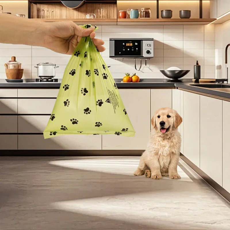 Biodegradable Pet Waste Bags  - Extra Thick Poop Bags for Dogs & Cats, Portable Roll with Dispenser, Eco-Friendly & Lea