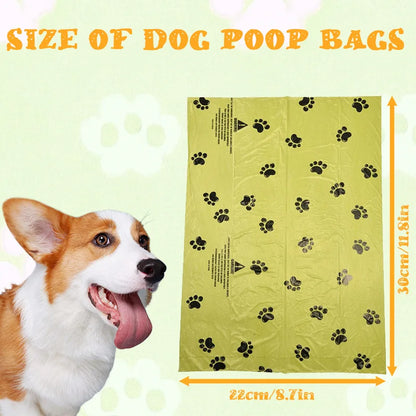 Biodegradable Pet Waste Bags  - Extra Thick Poop Bags for Dogs & Cats, Portable Roll with Dispenser, Eco-Friendly & Lea