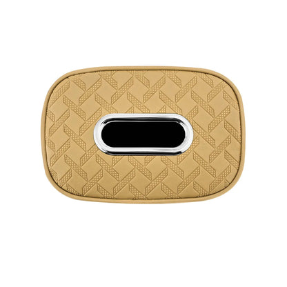 Car Tissue Box Holder Nappa  Leather Car Center Console Armrest Napkin Box Sun Visor Backseat Tissue Case with Fix Strap