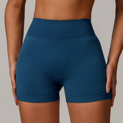 Women's High Waist Yoga Shorts Seamless Butt Lifting Fitness Pants Elastic Tummy Control Solid Outdoor Running Sports Leggings