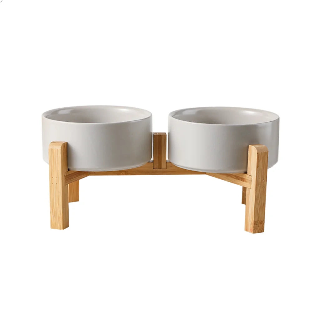 Portable Oval Cat and Kitten Double Bowls Anti-Knock Cat Food Ceramic Pet Supplies Dog Water Bottles Plastic Material