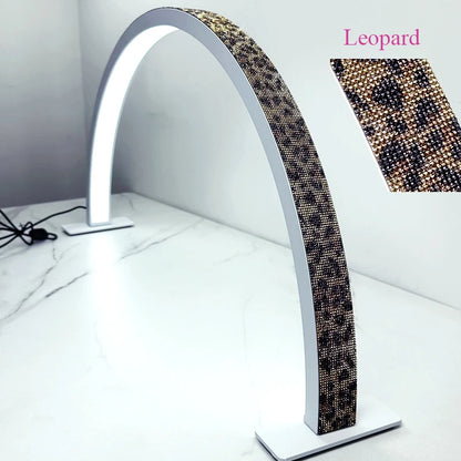 Free Logo Print Wholesale LED Nail Lamp Half-Moon Table Light Rhinestone Pink White Nail Salon Desk Lamp 40W Half Moon Nail Lamp