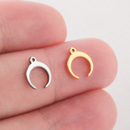 5pcs Stainless Steel Tree of Life Charms for Jewelry Making Moon Cross Butterfly Snake Pendant Tiny Charm Bracelet Earrings DIY