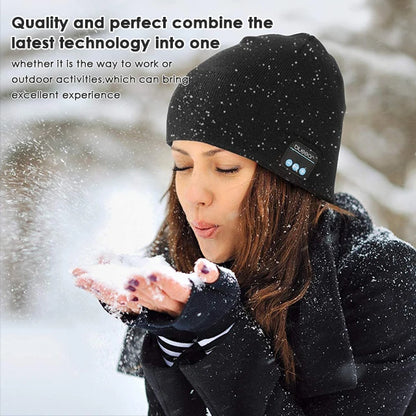 For Men Women Gift Bt Music Soft Warm Beanie Hat Cap With Stereo Headphone Headset Speaker Wireless Mic Hands-free Hat Cap