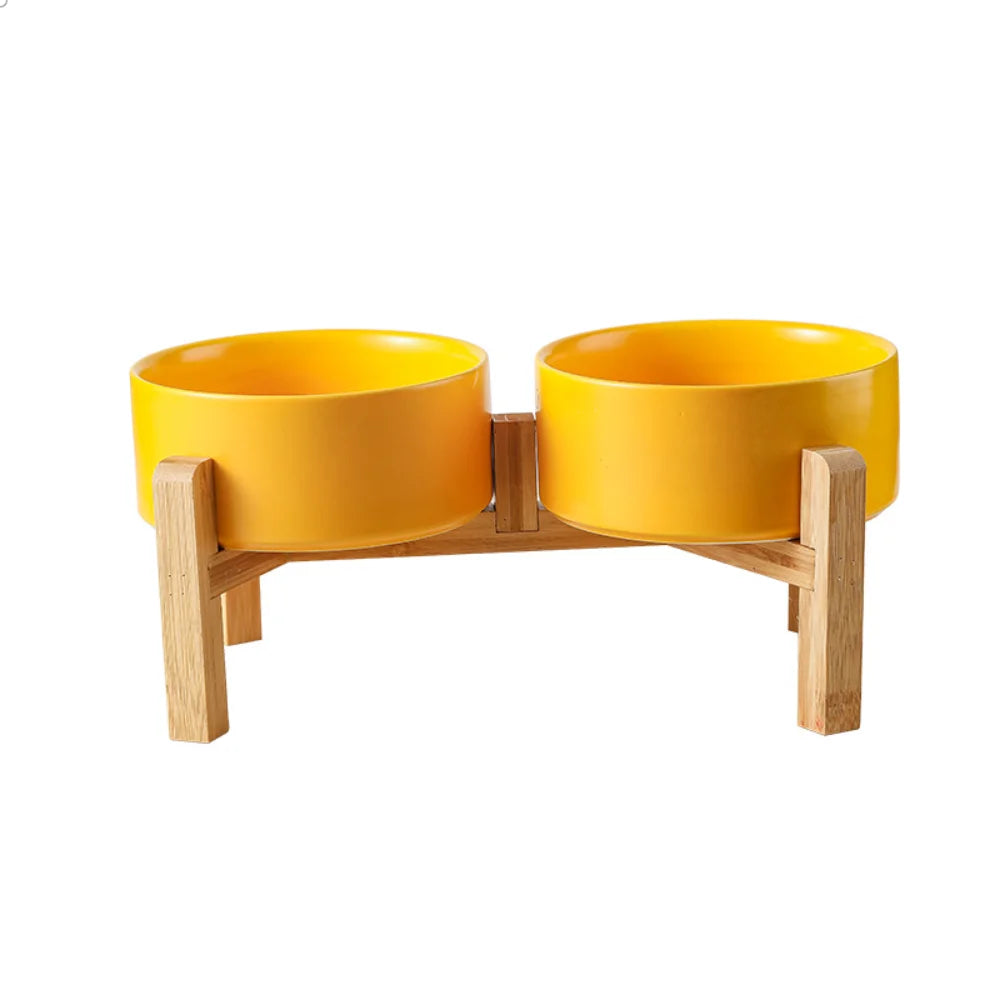 Portable Oval Cat and Kitten Double Bowls Anti-Knock Cat Food Ceramic Pet Supplies Dog Water Bottles Plastic Material