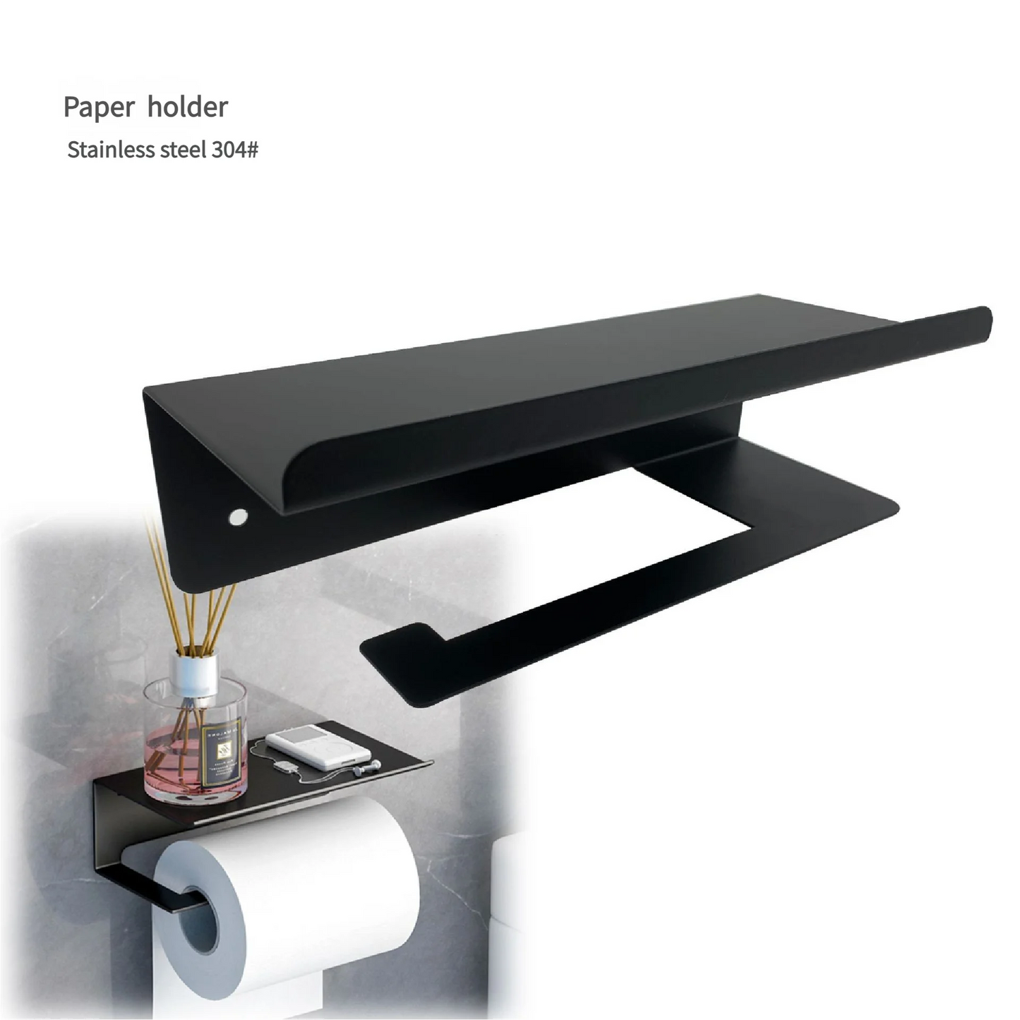 Modern Design Stainless Steel Wall Mounted Paper Towel Holder Rustic Style with One-Hand Tear Feature for Kitchen