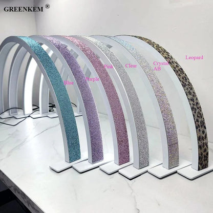 Free Logo Print Wholesale LED Nail Lamp Half-Moon Table Light Rhinestone Pink White Nail Salon Desk Lamp 40W Half Moon Nail Lamp