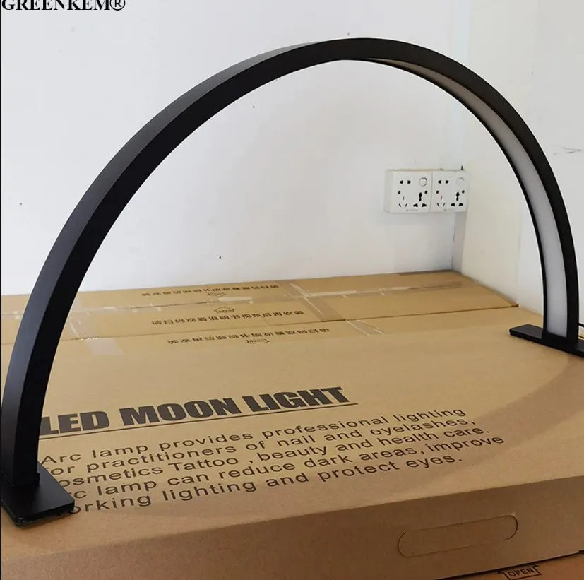 Free Logo Print Wholesale LED Nail Lamp Half-Moon Table Light Rhinestone Pink White Nail Salon Desk Lamp 40W Half Moon Nail Lamp