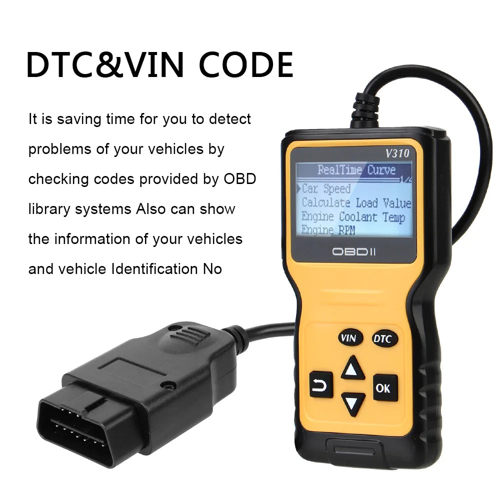 Hot Sales V310 OBD2 Scanner Auto Accessories EOBD/OBDII Code Reader with ELM327 Fault Scan Tool for Car Auto Diagnostic Tool