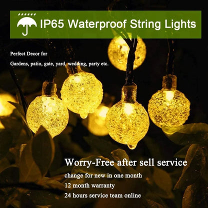 1/2/4PCS Solar String Lights Outdoor 60 Led Crystal Globe Lights with 8 Modes Waterproof Solar Powered Patio Light for Garden