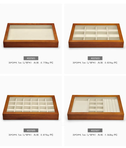 Oirlv wooden jewelry storage box Jewelry Storage Box Jewelry Necklace Pendant Ring Storage Display Box