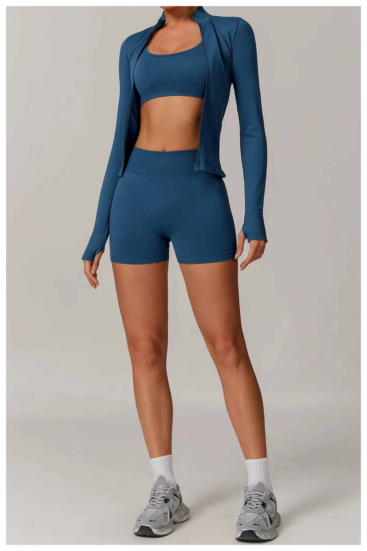 Women's High Waist Yoga Shorts Seamless Butt Lifting Fitness Pants Elastic Tummy Control Solid Outdoor Running Sports Leggings
