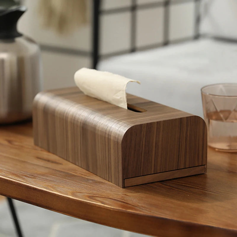 Classic Tissue Box for Living Room, Walnut Wood, Paper Box, Table Desktop Storage, Luxury Wooden Tissue Case, Home Ornament