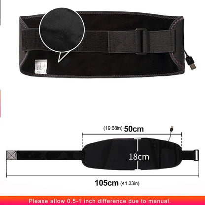 3 Gear Adjustable Waist Far Infrared Hot Compress Electric Heating Therapy Back Waist Support Belt Brace Massage Health Care
