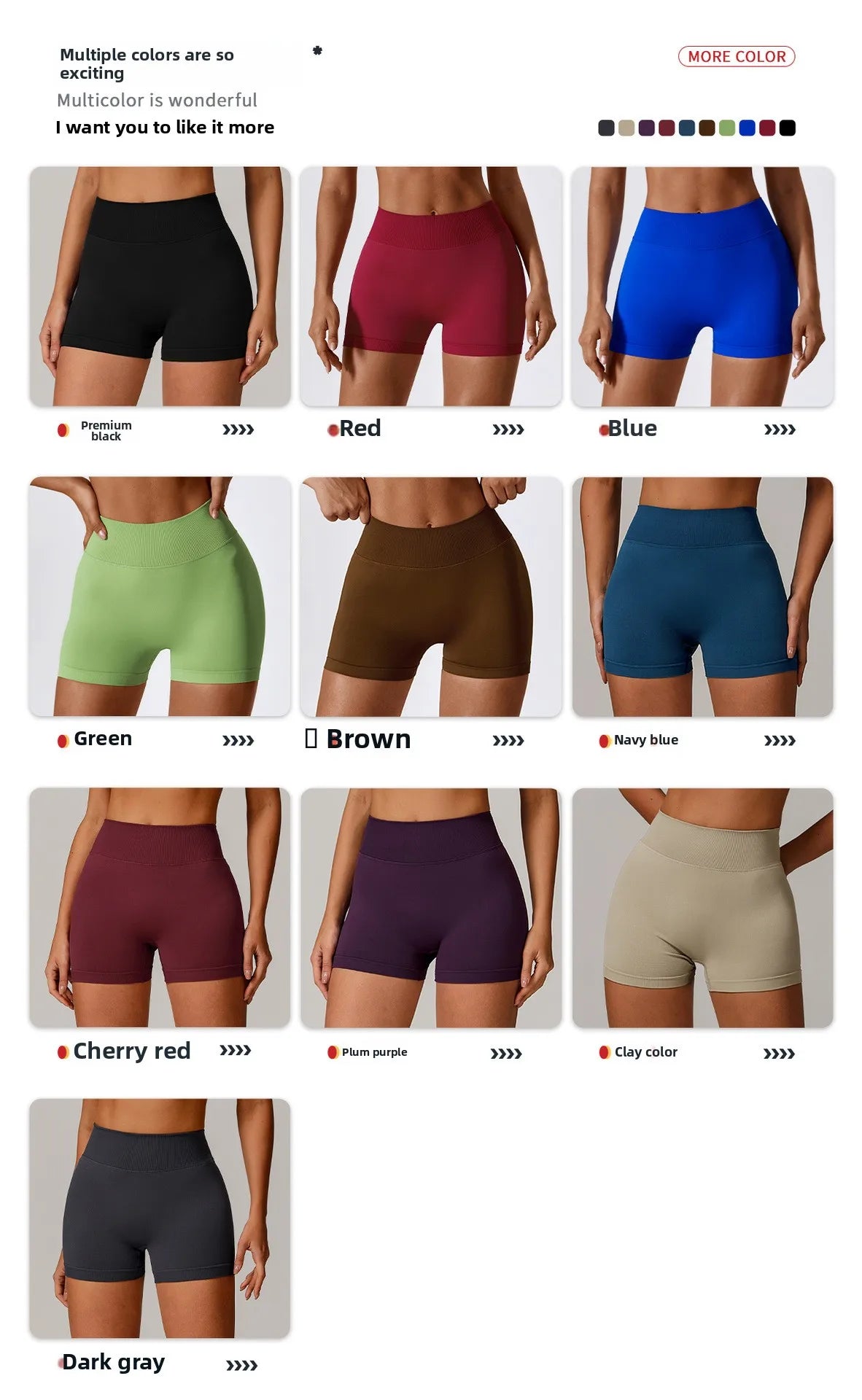 Women's High Waist Yoga Shorts Seamless Butt Lifting Fitness Pants Elastic Tummy Control Solid Outdoor Running Sports Leggings