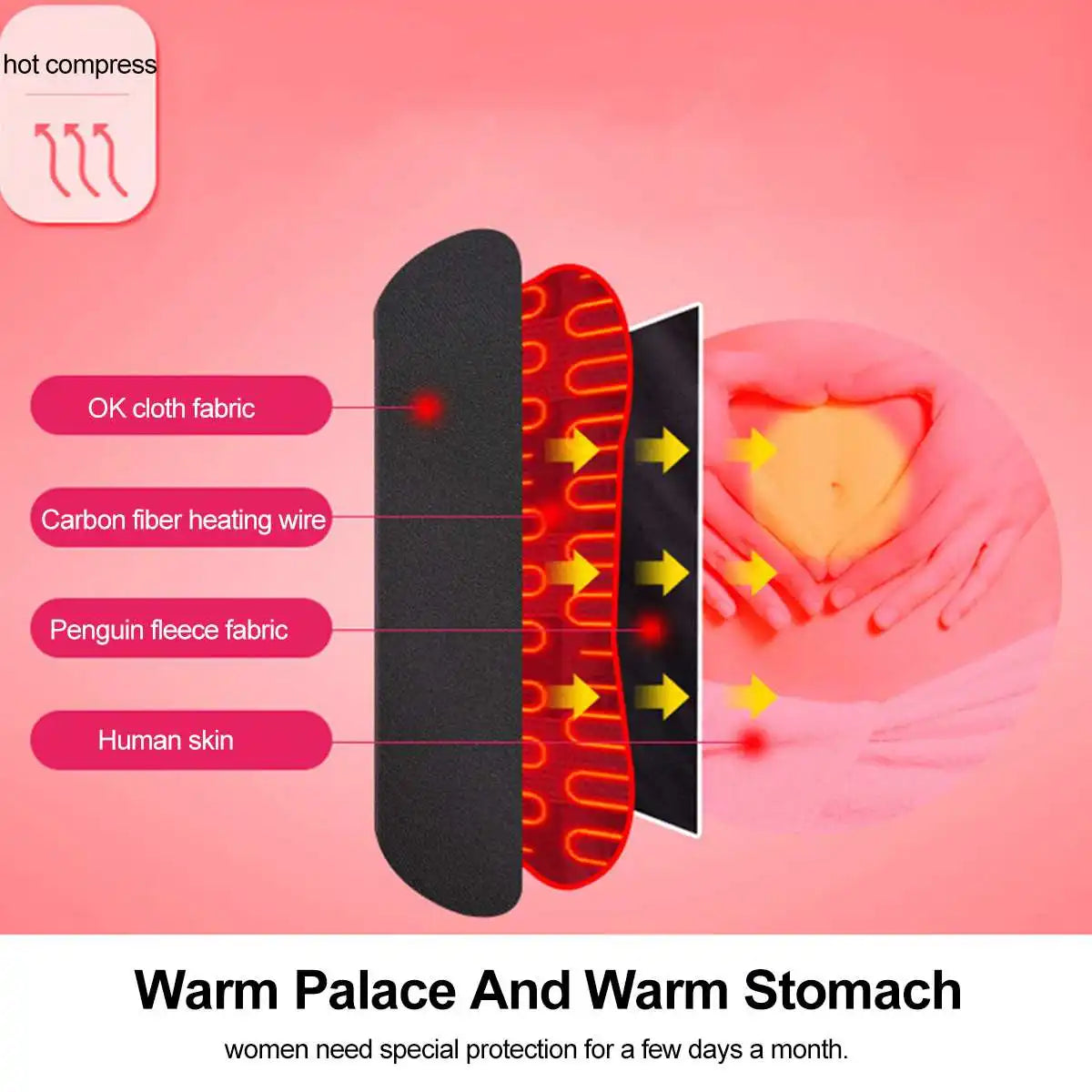 3 Gear Adjustable Waist Far Infrared Hot Compress Electric Heating Therapy Back Waist Support Belt Brace Massage Health Care