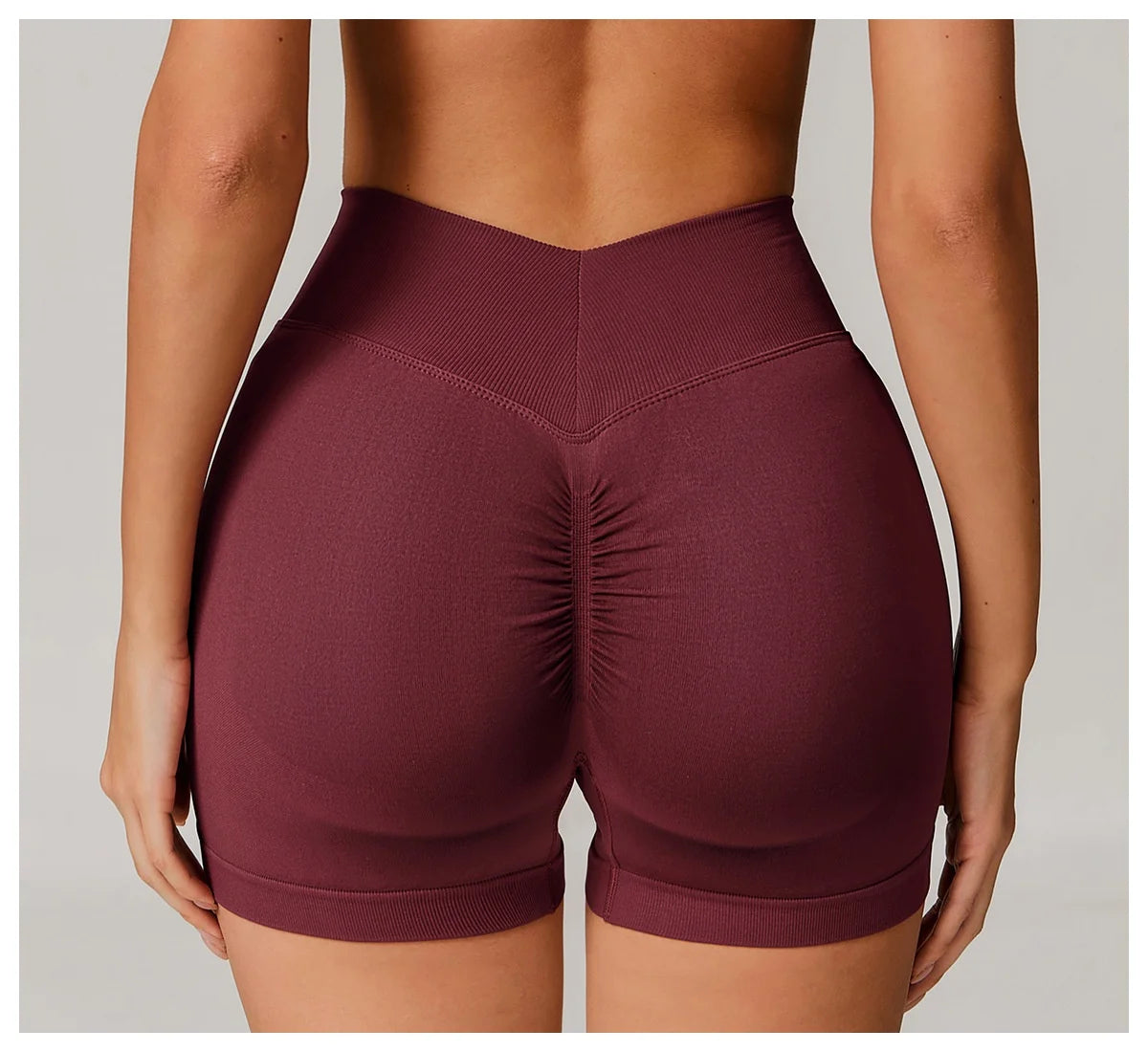 Women's High Waist Yoga Shorts Seamless Butt Lifting Fitness Pants Elastic Tummy Control Solid Outdoor Running Sports Leggings