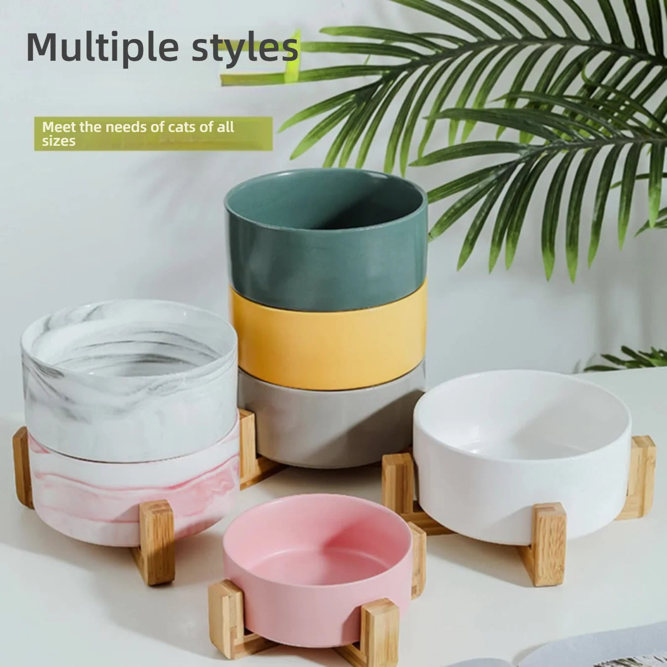 Portable Oval Cat and Kitten Double Bowls Anti-Knock Cat Food Ceramic Pet Supplies Dog Water Bottles Plastic Material