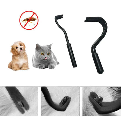 2PCS Pets Tick Removal Tool Dual Teeth Tick Twistered Cats Dogs Cleaning Supplies Mites Twist Hook Remover Hook Pet Supplies