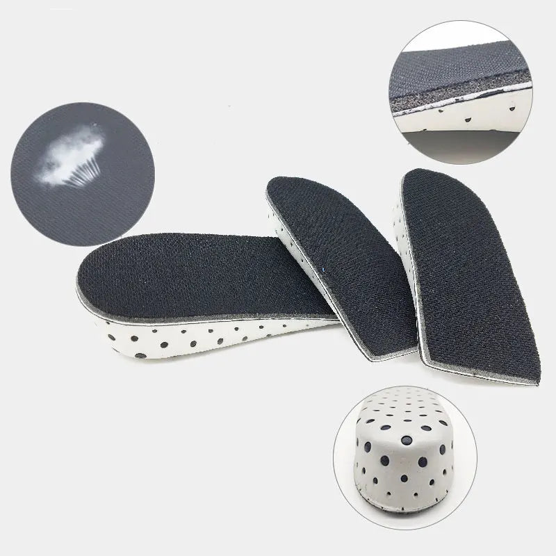 Height Increase Insole 1 Pair Hard Breathable Memory Foam Heel Lifting Inserts Shoe Lifts Shoe Pads Elevator Insoles for Unisex
