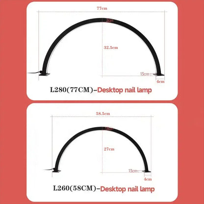 Free Logo Print Wholesale LED Nail Lamp Half-Moon Table Light Rhinestone Pink White Nail Salon Desk Lamp 40W Half Moon Nail Lamp