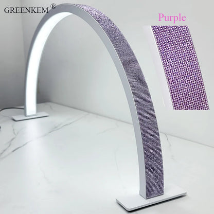 Free Logo Print Wholesale LED Nail Lamp Half-Moon Table Light Rhinestone Pink White Nail Salon Desk Lamp 40W Half Moon Nail Lamp
