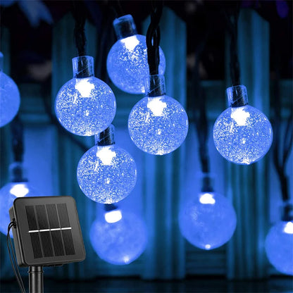 1/2/4PCS Solar String Lights Outdoor 60 Led Crystal Globe Lights with 8 Modes Waterproof Solar Powered Patio Light for Garden