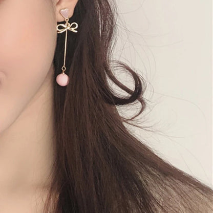 Korean Style Flower Cute Animal Dangle Earrings For Women Moon Stars Kitten Rabbit Balloon Asymmetric Earring Party Jewelry Gift