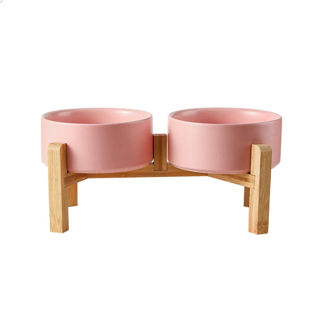 Portable Oval Cat and Kitten Double Bowls Anti-Knock Cat Food Ceramic Pet Supplies Dog Water Bottles Plastic Material
