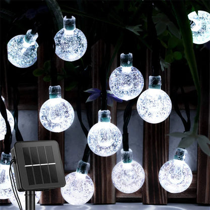 1/2/4PCS Solar String Lights Outdoor 60 Led Crystal Globe Lights with 8 Modes Waterproof Solar Powered Patio Light for Garden