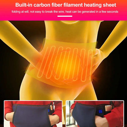3 Gear Adjustable Waist Far Infrared Hot Compress Electric Heating Therapy Back Waist Support Belt Brace Massage Health Care