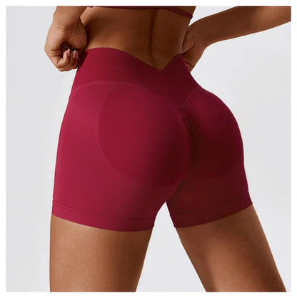 Women's High Waist Yoga Shorts Seamless Butt Lifting Fitness Pants Elastic Tummy Control Solid Outdoor Running Sports Leggings