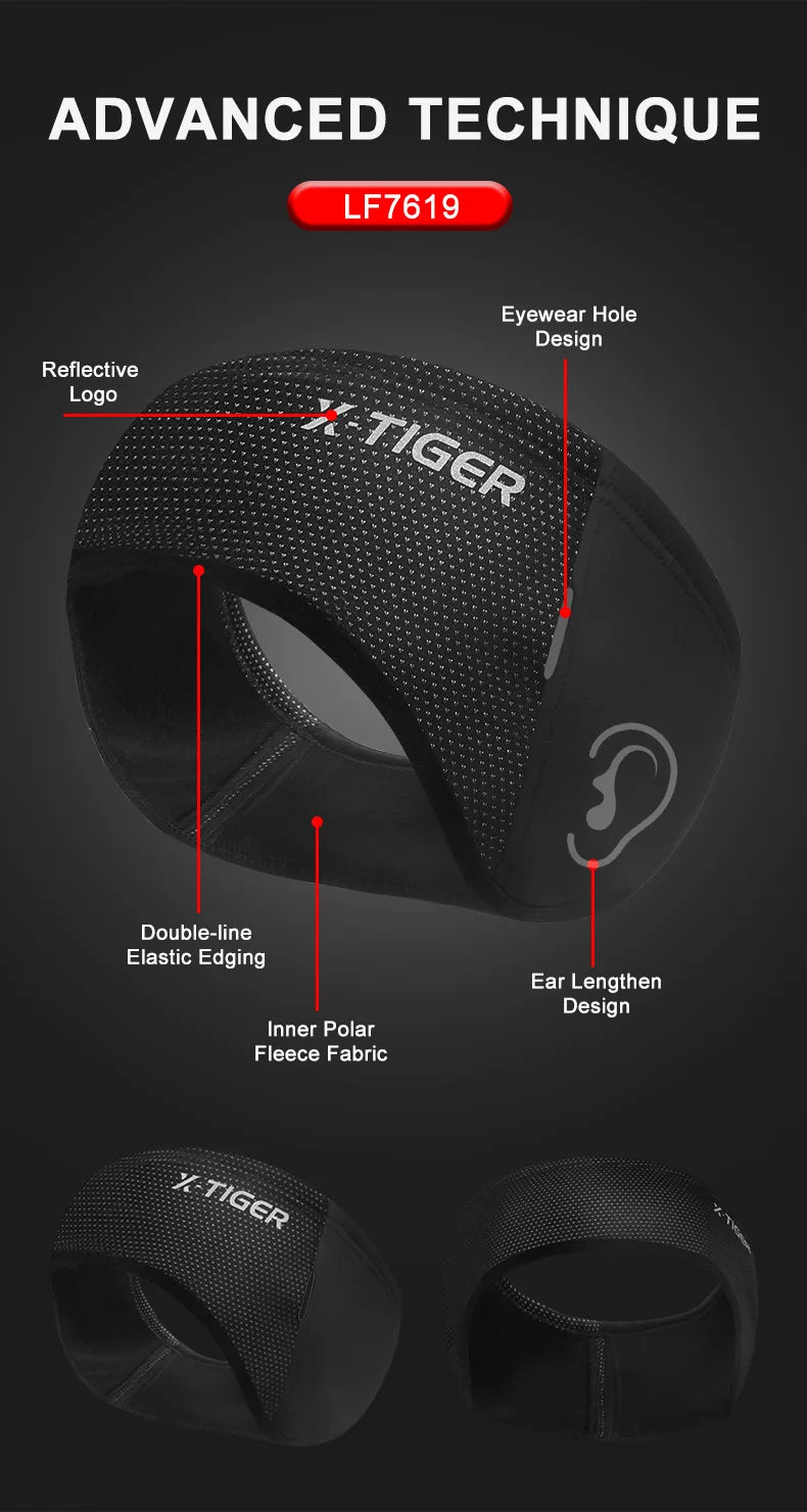 X-TIGER Winter Cycling Cap Windproof Thermal Ski Cap Running Skiing Motocycle Riding Hat Men Women MTB Bike Cycling Headwear