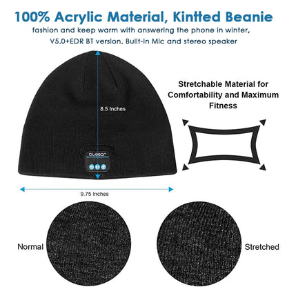 For Men Women Gift Bt Music Soft Warm Beanie Hat Cap With Stereo Headphone Headset Speaker Wireless Mic Hands-free Hat Cap