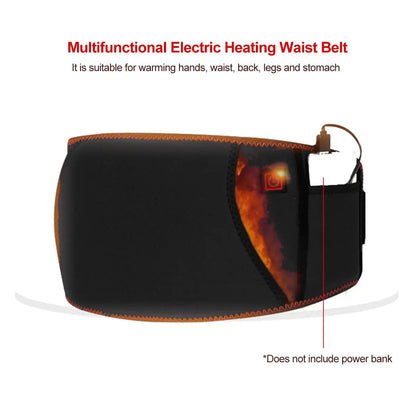 3 Gear Adjustable Waist Far Infrared Hot Compress Electric Heating Therapy Back Waist Support Belt Brace Massage Health Care