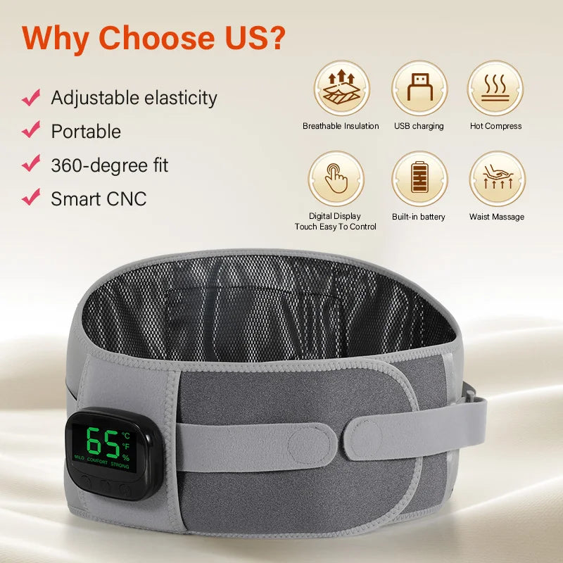 Hot Compress Massage Digital Display Touch for Ease USB Charged & Portable Breathable & Skin Friendly Personal Care Appliance